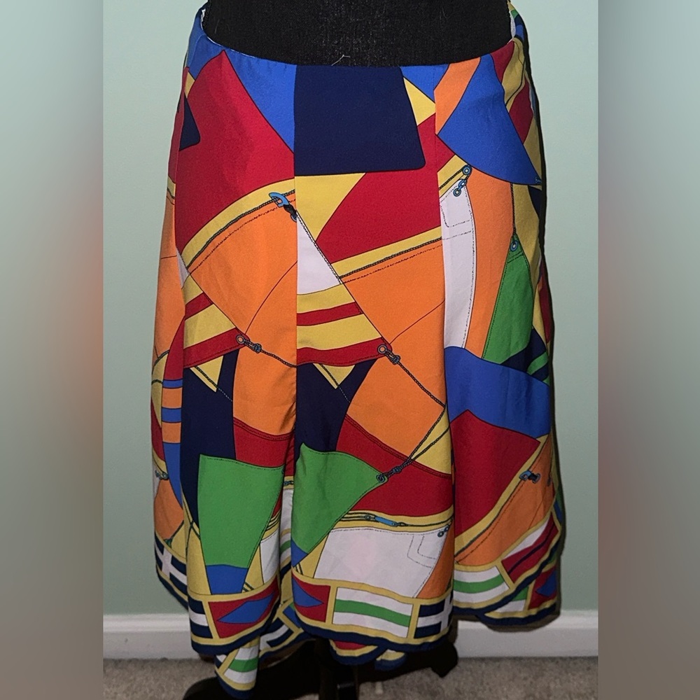 Polo by Ralph Lauren Multicolor Geometric A-Line Skirt